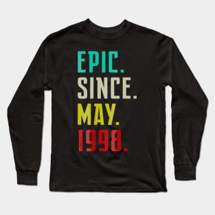 Born in May 1998 Funny 22st Birthday Gift Him Her Long Sleeve T-Shirt